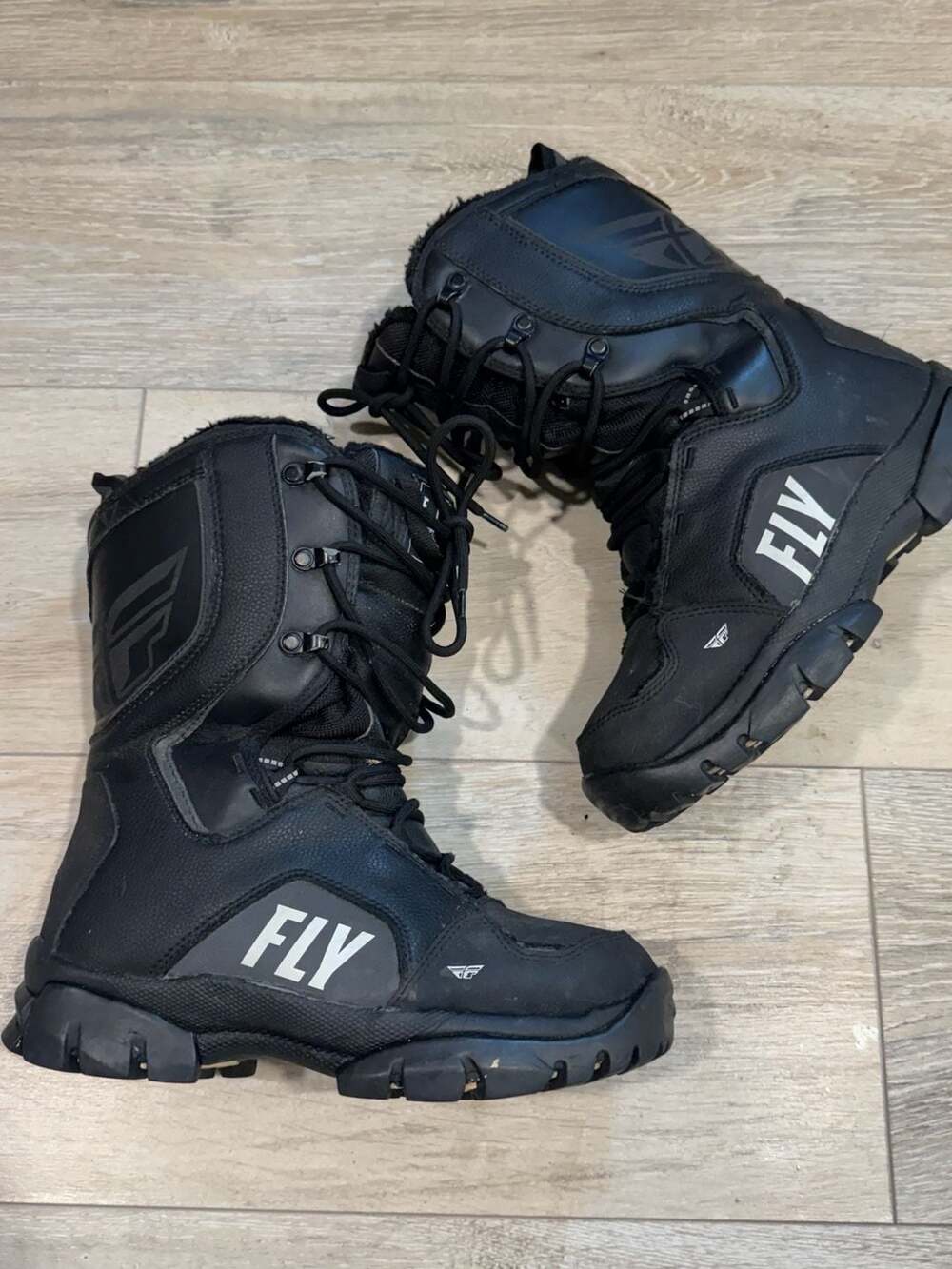Fly Racing Men’s Size 7 Black Snowmobile Boots Winter Moto Riding Insulated
